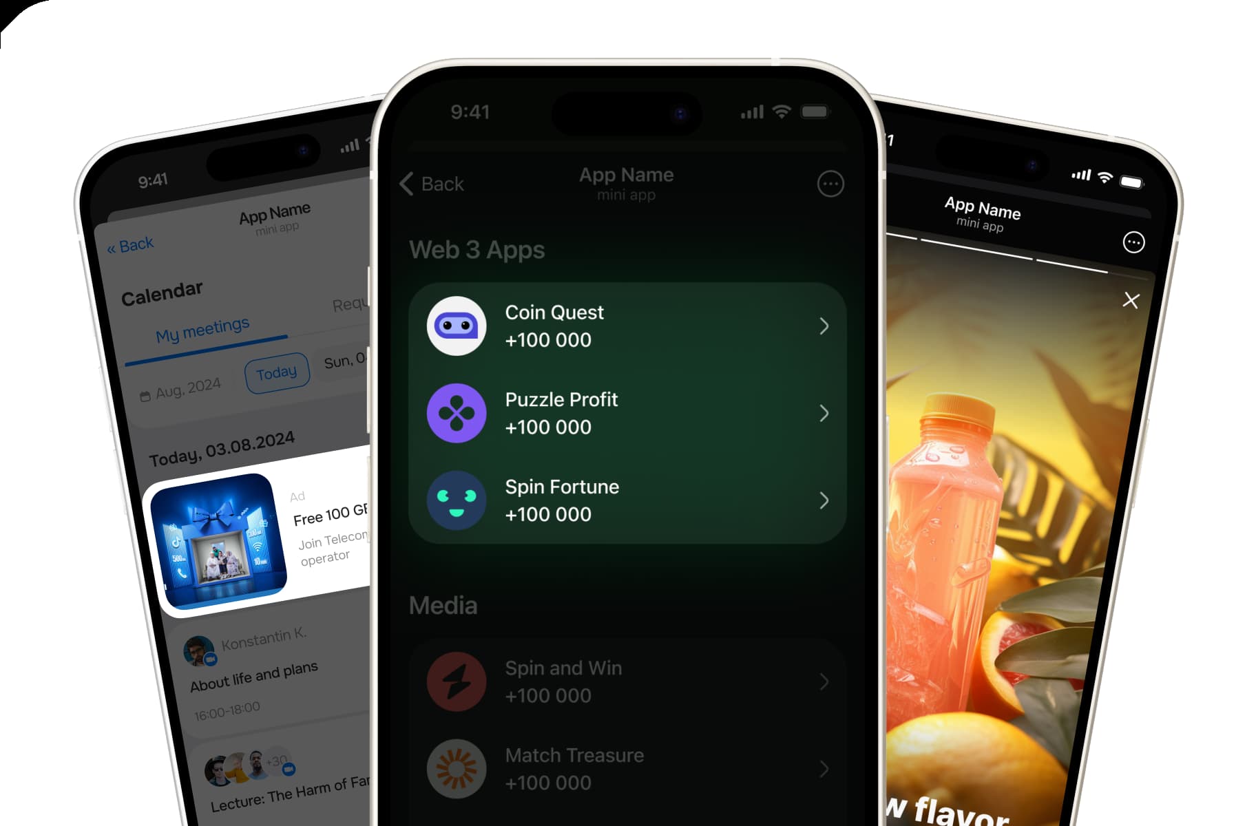 Display of phones with ads